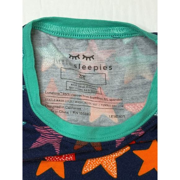 Little Sleepies Bamboo 2pc Pajama Pant Set 3T Toddler Shades of Stars - Picture 3 of 7